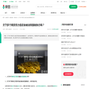 欠下多个网贷无力偿还会被法院强制执行吗？-法律知识｜律图