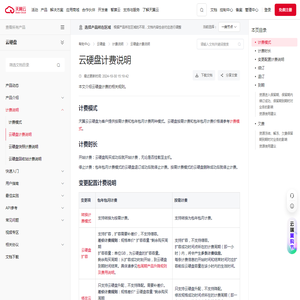 云硬盘计费说明-云硬盘-计费说明 - 天翼云